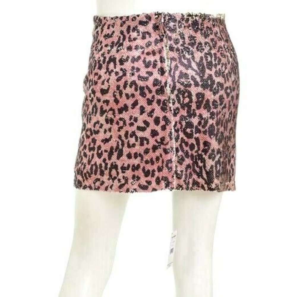 Mini Skirt, Cheetah-Print Skinny Sequin Mini by Free People - Pink Cheetah, 6 - Picture 2 of 12